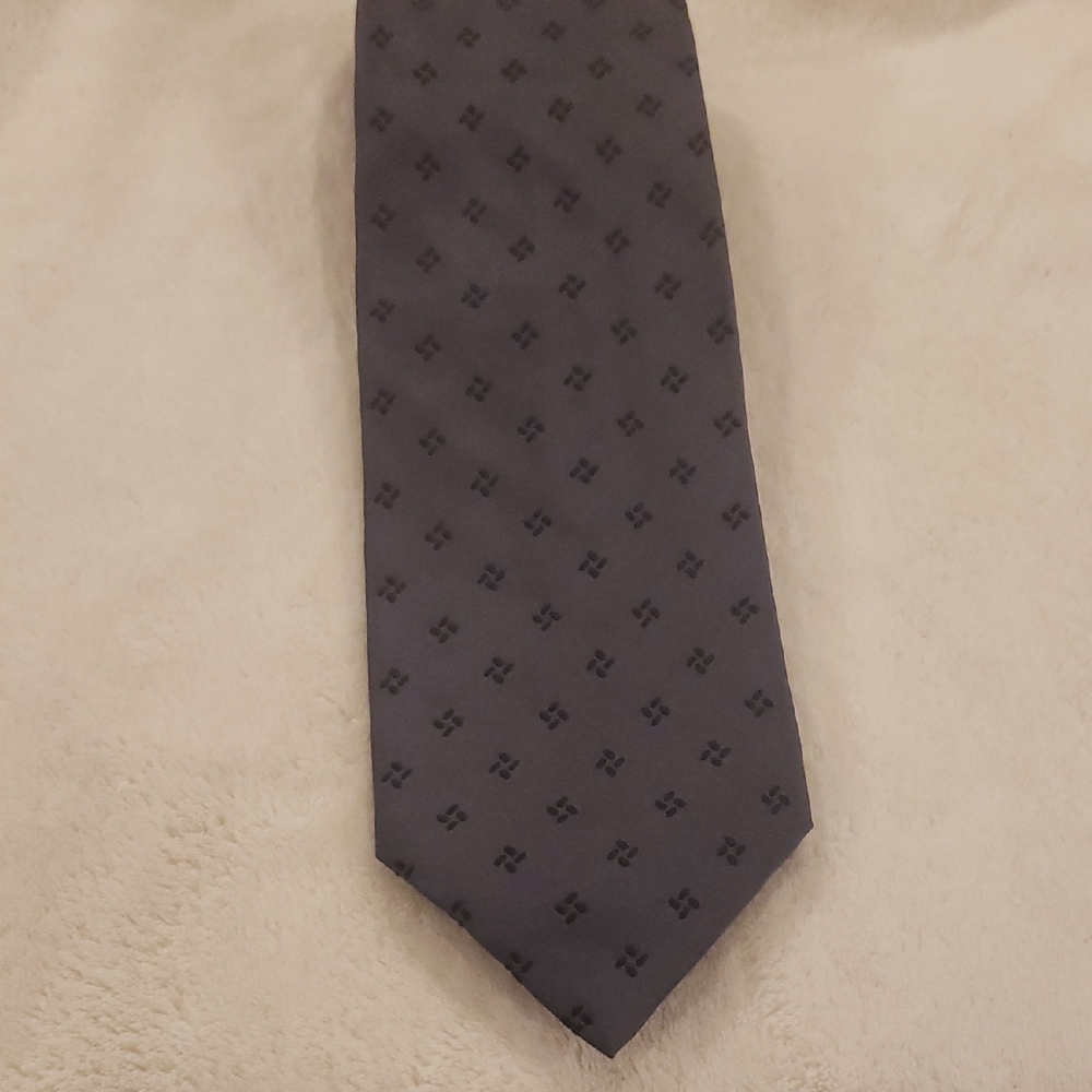 Sophisticated Charcoal Patterned Men's Tie By Massimo Bizzocchi